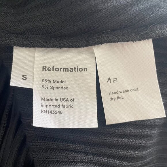 Reformation Ribbed Button Down Knit Midi Casey Dress in black - Picture 8 of 13